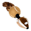 GiGwi Catch & Fetch Игрушка для собак Барсук с 2-мя пищалками и теннисным мячом