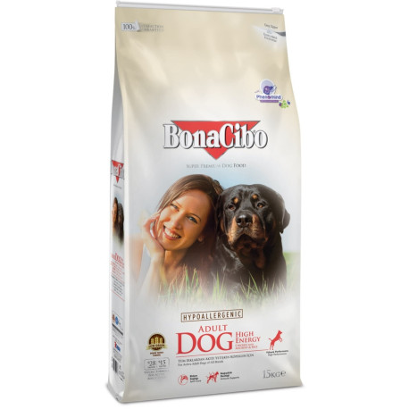 BonaCibo корм для дорослих активних собак усіх порід з куркою та анчоусами