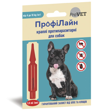 ProVET ПрофиЛайн Капли от блох и клещей для собак от 4 до 10 кг