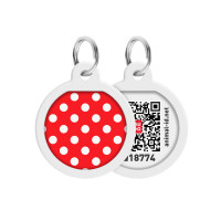 Collar Waudog Smart ID Адресник с QR-кодом металлический с рисунком Горох