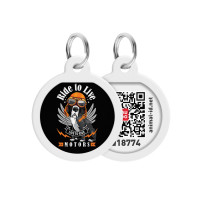 Collar Waudog Smart ID Адреса з QR-кодом металевий з малюнком Їздити, щоб жити