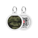 Collar Waudog Smart ID Адресник с QR-кодом металлический с рисунком Камо зелёный