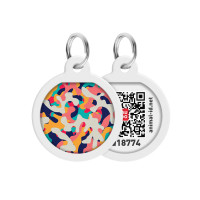 Collar Waudog Smart ID Адреса з QR-кодом металевий з малюнком Камо різнокольоровий