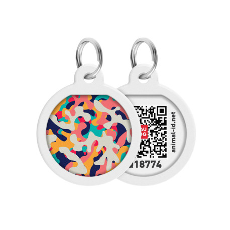 Collar Waudog Smart ID Адресник з QR-кодом металевий з малюнком Камо різнокольоровий