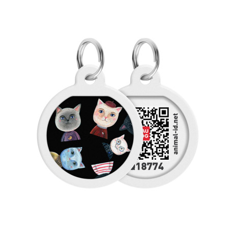 Collar Waudog Smart ID Адресник з QR-кодом металевий з малюнком Коти