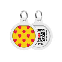 Collar Waudog Smart ID Адресник с QR-кодом металлический с рисунком Сердца