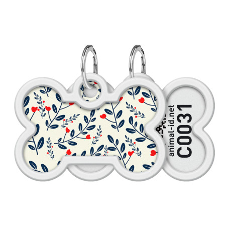 Collar Waudog Smart ID Адресник з QR-кодом металевий з малюнком Рослини