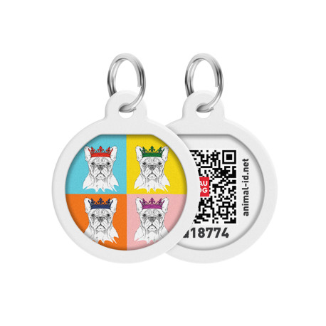 Collar Waudog Smart ID Адресник з QR-кодом металевий з малюнком Французький бульдог