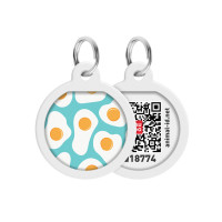 Collar Waudog Smart ID Адресник с QR-кодом металлический с рисунком Яичница 