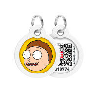Collar Waudog Smart ID Адресник с QR-кодом металлический с рисунком Рик и Морти 2