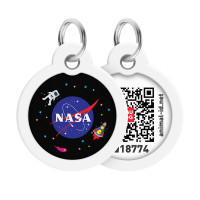 Collar Waudog Smart ID Адресник с QR-кодом металлический с рисунком NASA