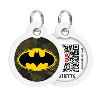 Collar Waudog Smart ID Адресник с QR-кодом металлический с рисунком Бэтмен зеленый