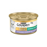 Gourmet Gold Консервы для взрослых кошек нежные биточки с ягненком и зелеными бобами