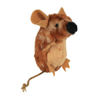 Trixie Мышка плюшевая коричневая с пищалкой