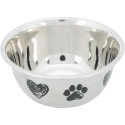 Trixie Металева миска для собак на гумовій основі з малюнком