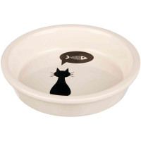 Trixie Ceramic Bowl Керамическая миска для кошек белая с черной кошкой