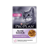 Pro Plan Nutrisavour Delicate Консервы для кошек с чувствительным пищеварением c индейкой кусочки в подливе