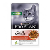 Pro Plan Nutrisavour Sterilised Консерви для стерилізованих кішок з яловичиною шматочки в підливі