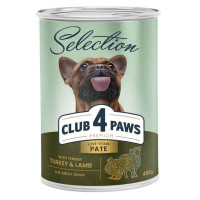 Club 4 Paws Premium Selection Консервы для взрослых собак с индейкой и ягненком паштет