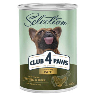 Club 4 Paws Premium Selection Консервы для взрослых собак с курицей и говядиной паштет