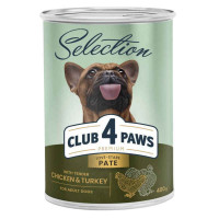 Club 4 Paws Premium Selection Консервы для взрослых собак с курицей и индейкой паштет