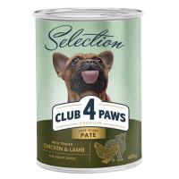 Club 4 Paws Premium Selection Консервы для взрослых собак с курицей и ягненком паштет