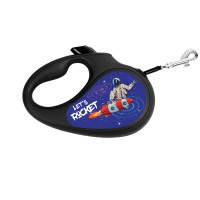 Collar WAUDOG Roulette Leash Поводок-рулетка для собак с рисунком Космос Ракета