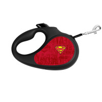Collar WAUDOG Roulette Leash Повідець-рулетка для собак з малюнком Супермен Лого Червоний