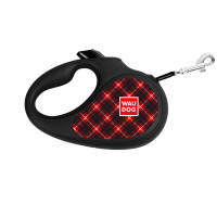 Collar WAUDOG Roulette Leash Повідець-рулетка для собак з малюнком Шотландка