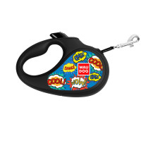 Collar WAUDOG Roulette Leash Повідець-рулетка для собак з малюнком ВАУ