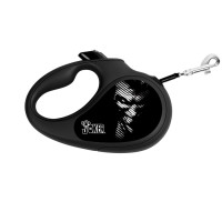 Collar WAUDOG Roulette Leash Повідець-рулетка для собак з малюнком Джокер Чорний