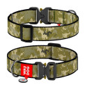 Collar Waudog Nylon Нашийник для собак нейлоновий c QR паспортом металева пряжка-фастекс Мілітарі