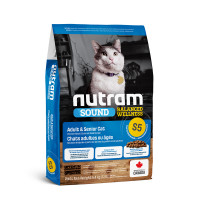 Nutram Sound Adult & Senior S5 Холистик корм для взрослых и пожилых кошек с курицей и лососем