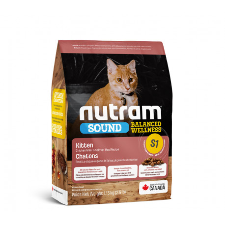 Nutram Sound Kitten S1 Холистик корм для кошенят з куркою та лососем