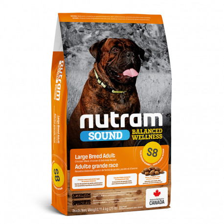 Nutram Sound Adult Large Breed S8 Холистик корм для взрослых собак крупных пород с курицей и овсянкой