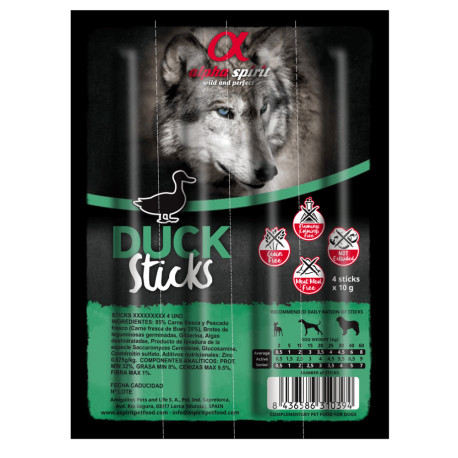 Alpha Spirit DOG Sticks Duck Напіввологі ласощі для собак палички з качки