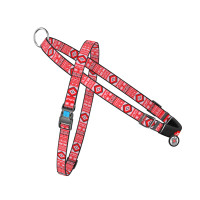 Collar Waudog Nylon Шлея для собак быстросъемная c QR паспортом пластиковая пряжка-фастекс Этно красный