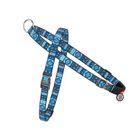 Collar Waudog Nylon Шлея для собак быстросъемная c QR паспортом пластиковая пряжка-фастекс Этно синий
