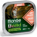 Monge Cat Wet Bwild Grain Free Sterilised Консервы беззерновые для стерилизованых кошек паштет с лососем и овощами