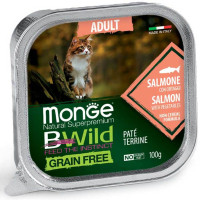 Monge Cat Wet Bwild Grain Free Sterilised Консервы беззерновые для стерилизованых кошек паштет с лососем и овощами 