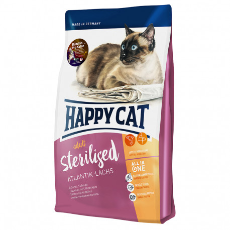 Happy Cat Adult Sterilised Atlantik-Lachs Сухой корм для взрослых стерилизованных кошек с лососем