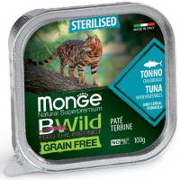 Monge Cat Wet Bwild Grain Free Sterilised Консерви беззернові для стерилізованих котів паштет з тунцем та овочами
