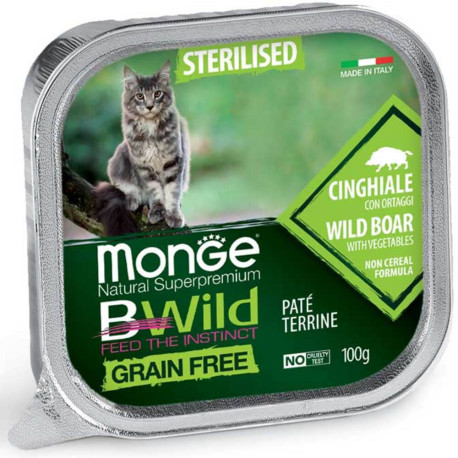 Monge Cat Wet Bwild Grain Free Sterilised Консерви беззернові для стерилізованих кішок паштет з м'ясом дикого кабана