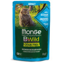 Monge Cat Wet Bwild Grain Free Консерви беззернові для кішок великих порід шматочки в соусі з анчоусами та овочами