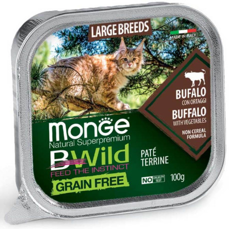 Monge Cat Wet Bwild Grain Free Консерви беззернові для кішок великих порід паштет з буйволом