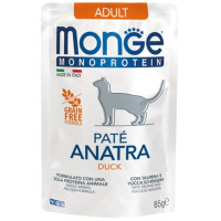 Monge Cat Wet Monoprotein Adult Монопротеиновые Консервы для взрослых кошек паштет с уткой