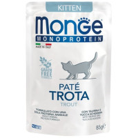 Monge Cat Wet Monoprotein Adult Монопротеиновые Консервы для котят к паштет с форелью
