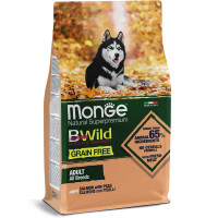 Monge Bwild Grain Free Adult Dog Salmon & Peas Беззерновой сухой корм для взрослых собак всех пород с лососем и горохом