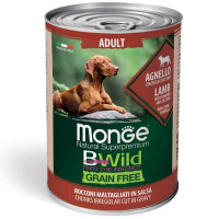 Monge Bwild Grain Free Wet Lamb Adult Dog Консерви беззернові для собак усіх порід з ягнятком гарбузом та цукіні в соусі