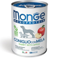 Monge Dog Wet Fruit Monoprotein Rabbit with Apple Консервы монопротеиновые для собак паштет с кроликом и яблоками